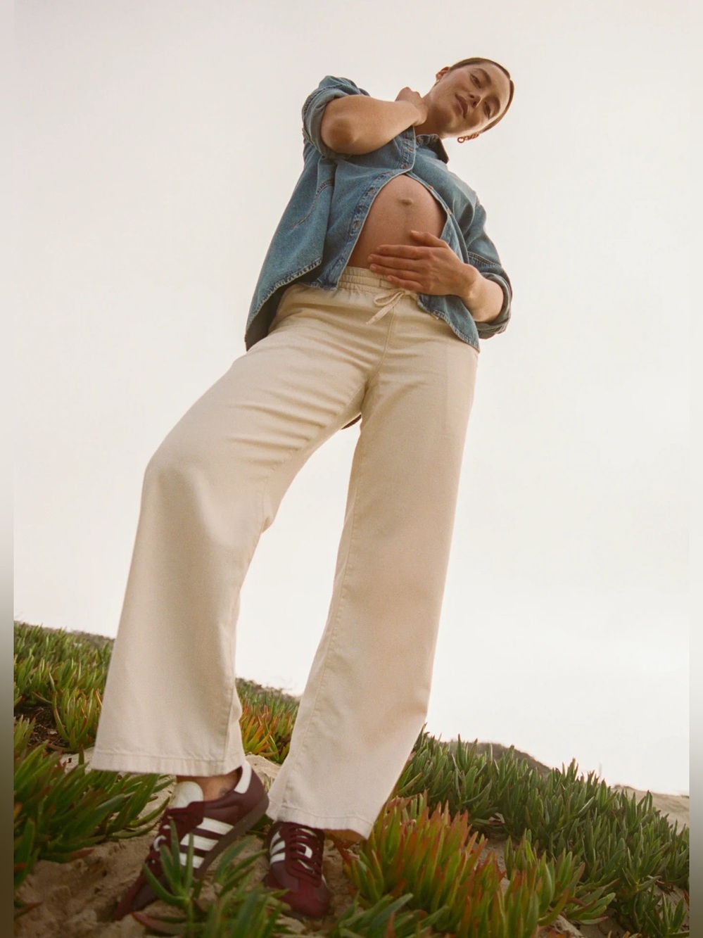 Hatch Cream Wide-Leg Jeans